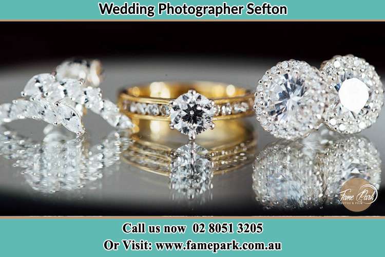 Photo of the Bride's cliff, ring and earrings Sefton NSW 2162