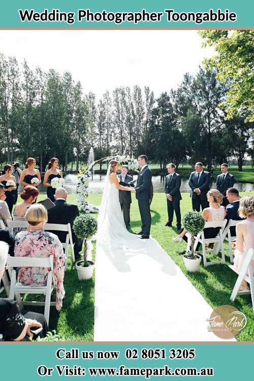 Garden wedding ceremony photo Voyager Point NSW 2172