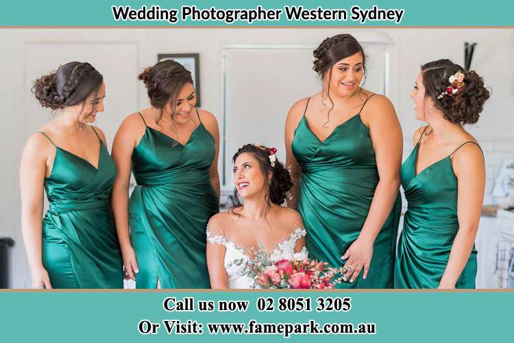 The bride with her bridesmaids Western Sydney